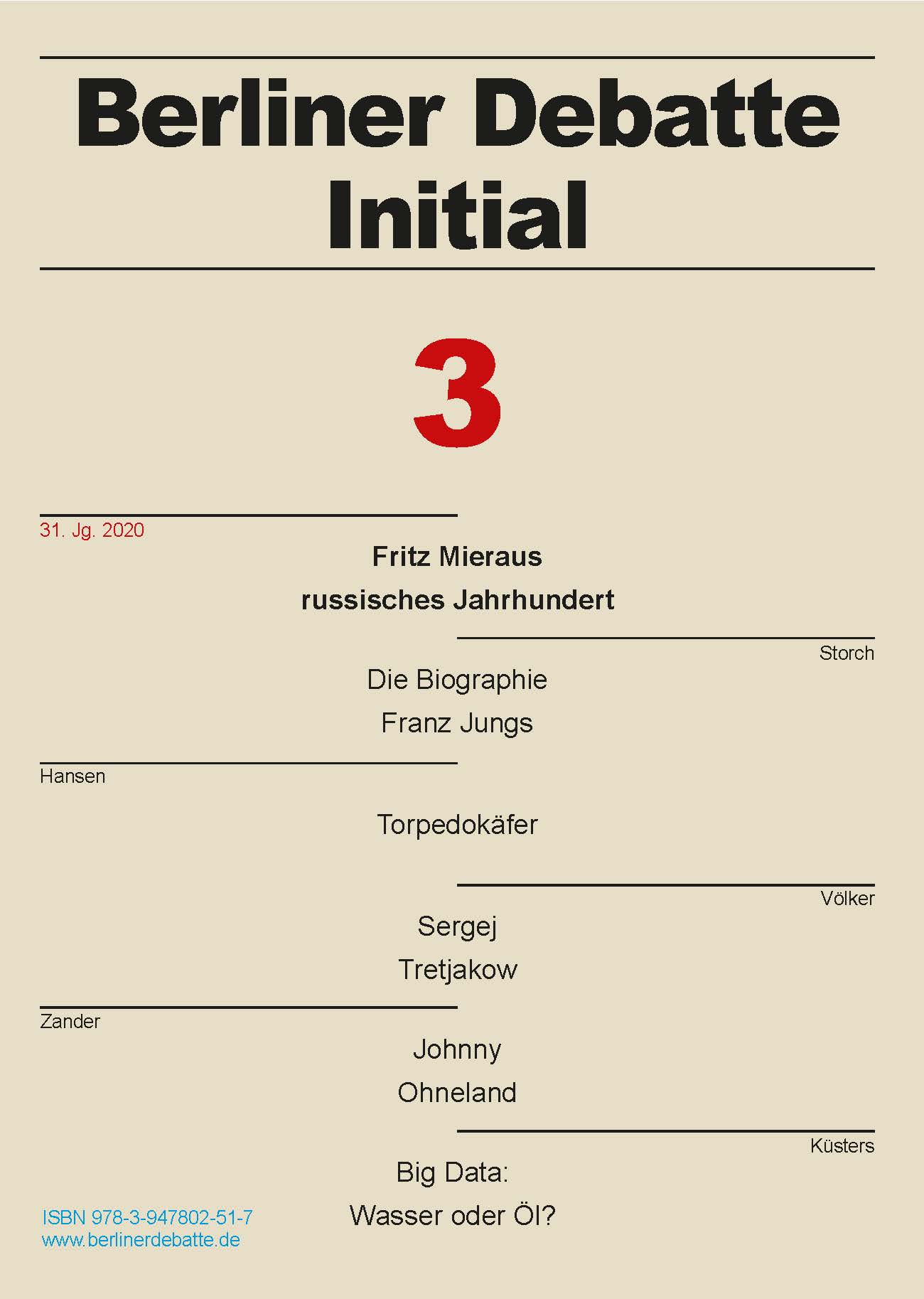 Berliner Debatte Initial 3: Fritz Mieraus russisches Jahrhundert