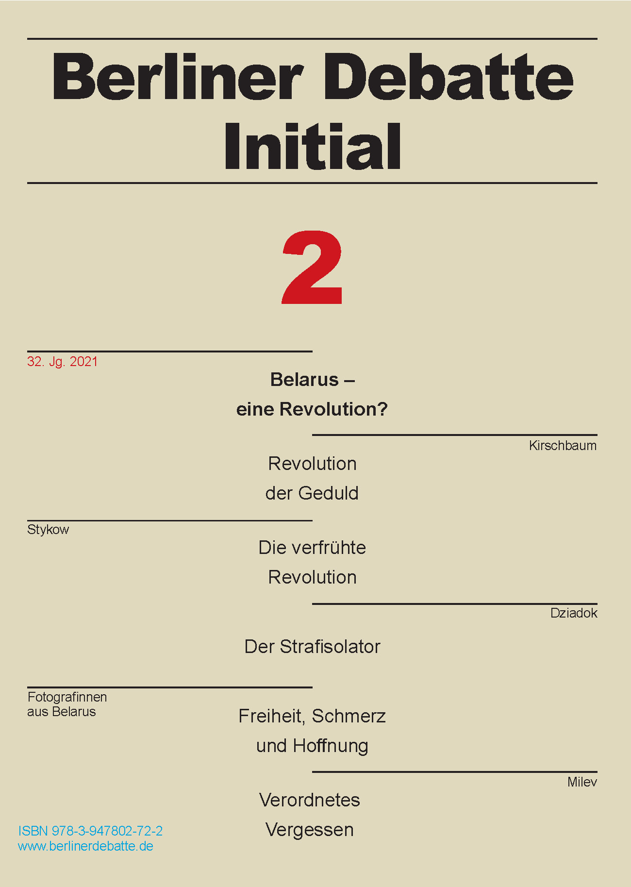 Berliner Debatte Initial 2: Belarus – eine Revolution?
