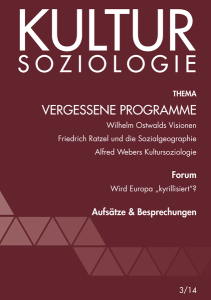 Vergessene Programme, Kultursoziologie  3/14, Cover