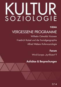 Vergessene Programme, Kultursoziologie 3/14, Cover